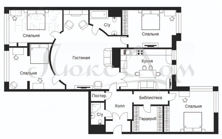 4-КОМН. КВАРТИРА С ОТДЕЛКОЙ 165.4 М² НА 4 ЭТАЖЕ