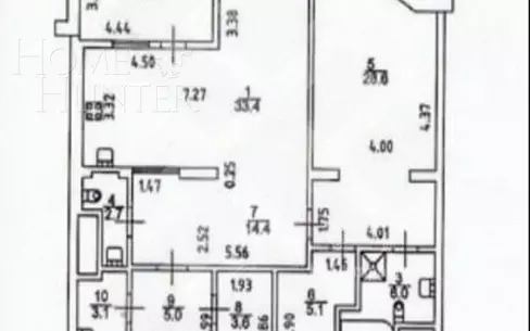 3-КОМН. КВАРТИРА С ОТДЕЛКОЙ 125 М² НА 4 ЭТАЖЕ