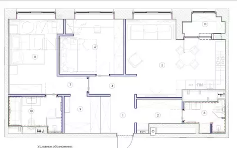 3-комн. кв., 86 м², 8/17 этаж