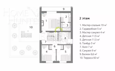 2-этажный коттедж 339 м² без отделки