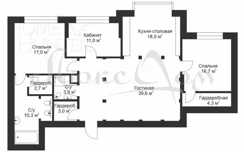 4-комн. кв., 128.9 м², 10/57 этаж