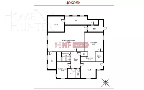 2-этажный коттедж 1 000 м² с отделкой