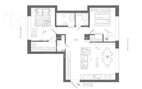 3-комн. кв., 112.7 м², 3/7 этаж