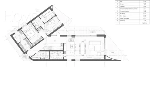 2-этажный коттедж 406 м² без отделки