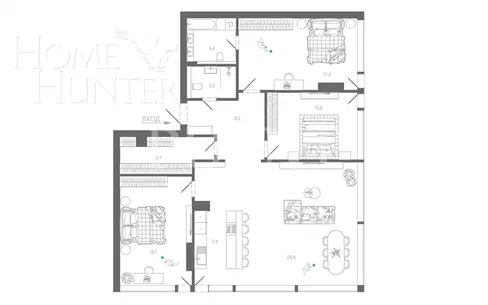 4-комн. кв., 103 м², 18/37 этаж