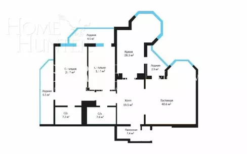 2-КОМН. КВАРТИРА БЕЗ ОТДЕЛКИ 108.3 М² НА 4 ЭТАЖЕ