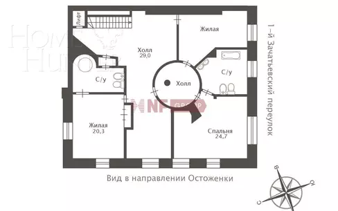2-УРОВНЕВАЯ КВАРТИРА С ОТДЕЛКОЙ 310.5 М² НА 2 ЭТАЖЕ