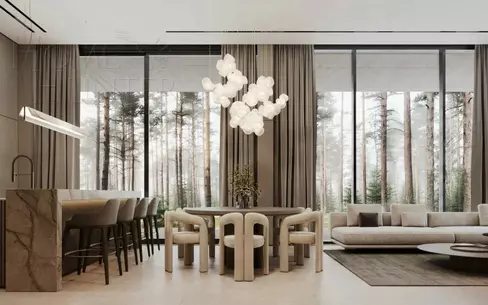 2-этажный коттедж 385 м² с отделкой