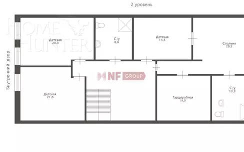 2-УРОВНЕВЫЙ ТАУНХАУС С ОТДЕЛКОЙ 236 М² НА 1 ЭТАЖЕ