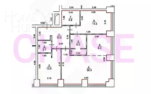 3-КОМН. КВАРТИРА С ОТДЕЛКОЙ 88.2 М² НА 6 ЭТАЖЕ