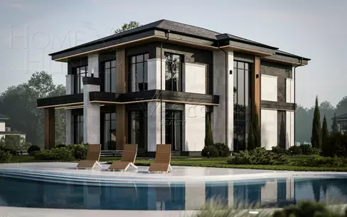 2-этажный коттедж 379.1 м² без отделки