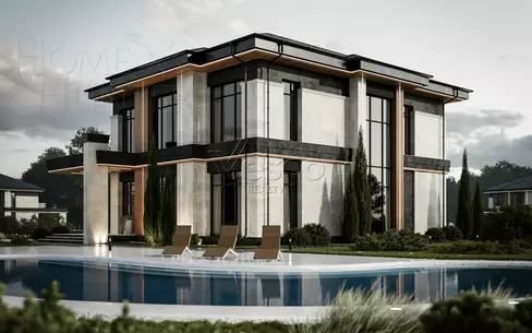 2-этажный коттедж 347.7 м² без отделки