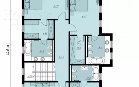 2-этажный коттедж 230 м² без отделки