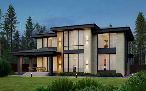 2-этажный коттедж 250 м² без отделки