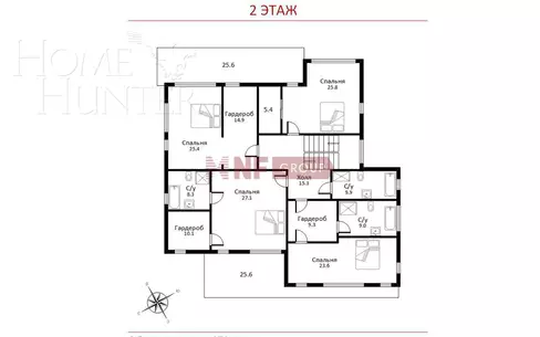 2-этажный коттедж 376 м² без отделки