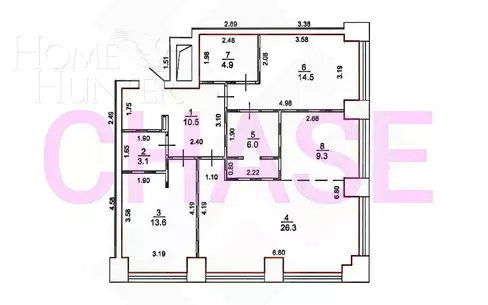 3-КОМН. КВАРТИРА С ОТДЕЛКОЙ 88.2 М² НА 6 ЭТАЖЕ