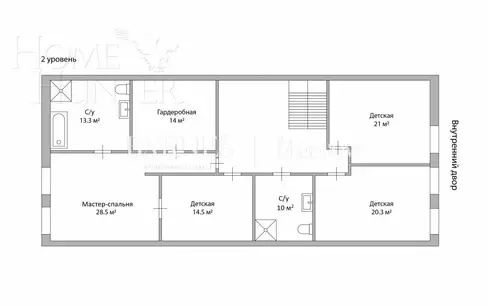 2-УРОВНЕВЫЙ ТАУНХАУС С ОТДЕЛКОЙ 236 М² НА 2 ЭТАЖЕ