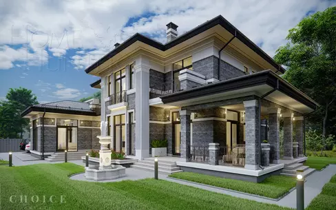 2-этажный коттедж 416 м² без отделки