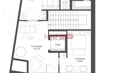 3-УРОВНЕВЫЙ ТАУНХАУС БЕЗ ОТДЕЛКИ 360 М² НА 1 ЭТАЖЕ
