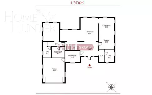 2-этажный коттедж 1 000 м² с отделкой