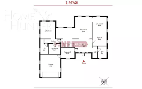 2-этажный коттедж 1 000 м² с отделкой