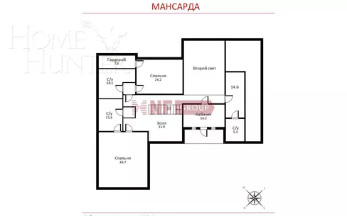 2-этажный коттедж 1 000 м² с отделкой