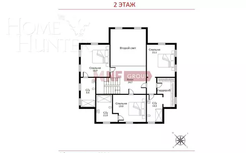 2-этажный коттедж 1 000 м² с отделкой