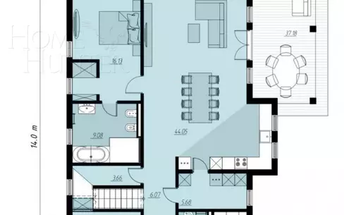 2-этажный коттедж 230 м² без отделки