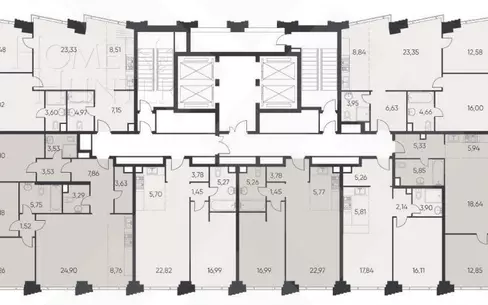 2-КОМН. КВАРТИРА БЕЗ ОТДЕЛКИ 56.6 М² НА 27 ЭТАЖЕ