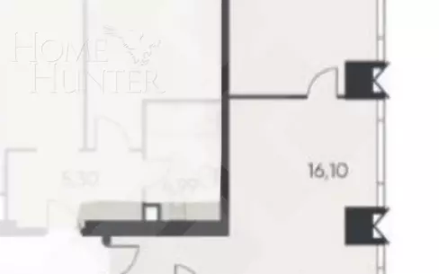 2-КОМН. КВАРТИРА С ОТДЕЛКОЙ 48 М² НА 21 ЭТАЖЕ