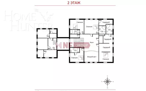 2-этажный коттедж 1 320 м² без отделки