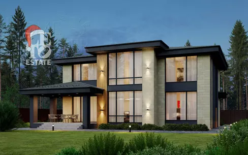 2-этажный коттедж 250 м² без отделки