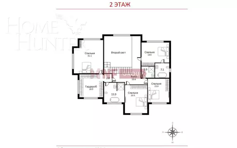 2-этажный коттедж 650 м² с отделкой
