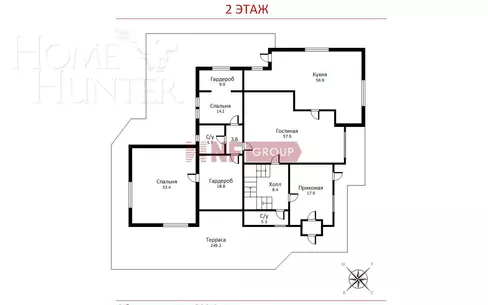 2-этажный коттедж 725 м² с отделкой