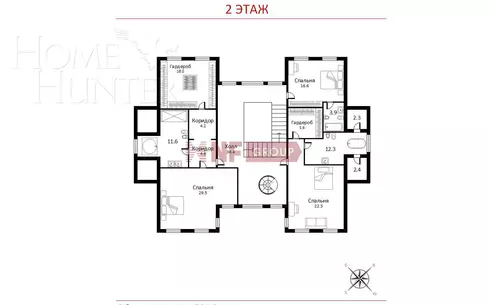 2-этажный коттедж 1 300 м² с отделкой