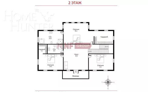 2-этажный коттедж 733 м² с отделкой
