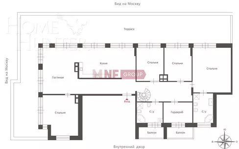 2-УРОВНЕВЫЙ ПЕНТХАУС С ОТДЕЛКОЙ 286.2 М² НА 10 ЭТАЖЕ