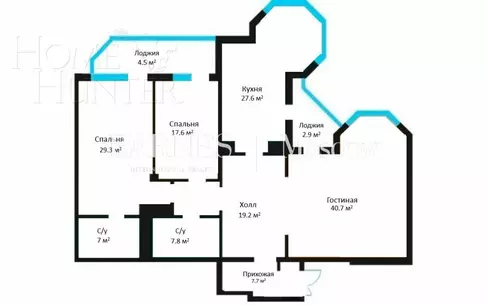 3-КОМН. КВАРТИРА БЕЗ ОТДЕЛКИ 153.7 М² НА 2 ЭТАЖЕ