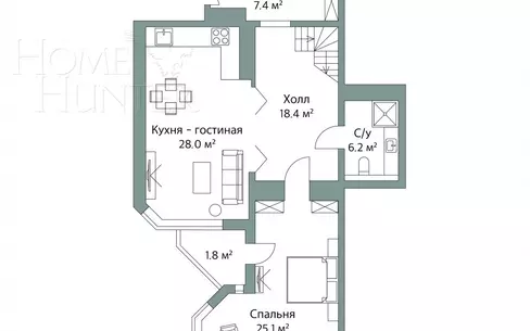 2-УРОВНЕВАЯ КВАРТИРА БЕЗ ОТДЕЛКИ 167.2 М² НА 10 ЭТАЖЕ