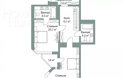 2-УРОВНЕВАЯ КВАРТИРА БЕЗ ОТДЕЛКИ 167.2 М² НА 10 ЭТАЖЕ