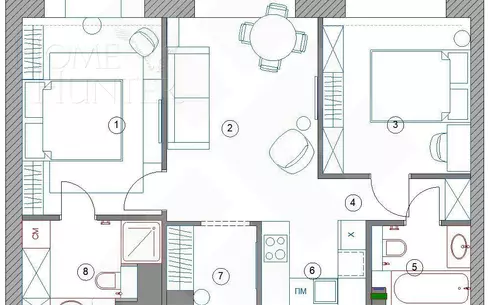 2-КОМН. КВАРТИРА С ОТДЕЛКОЙ 60.3 М² НА 4 ЭТАЖЕ