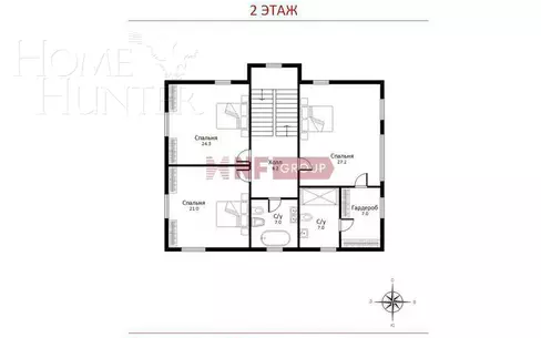 2-этажный коттедж 280 м² с отделкой