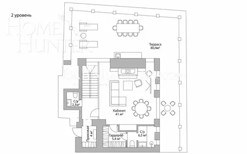 2-УРОВНЕВЫЙ ПЕНТХАУС БЕЗ ОТДЕЛКИ 321.9 М² НА 7 ЭТАЖЕ
