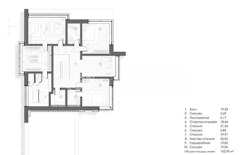 2-этажный коттедж 380 м² с отделкой