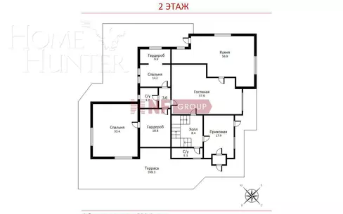 2-этажный коттедж 725 м² с отделкой