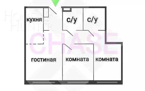 3-КОМН. КВАРТИРА БЕЗ ОТДЕЛКИ 67 М² НА 6 ЭТАЖЕ