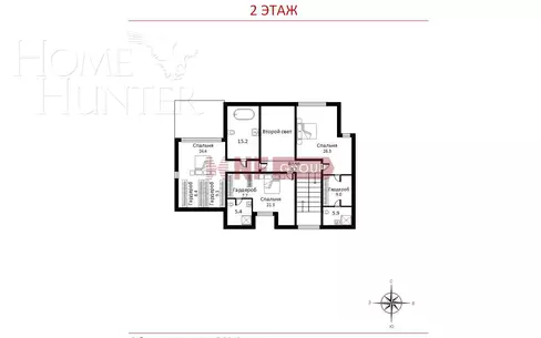 2-этажный коттедж 562.2 м² без отделки