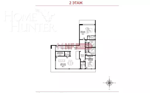 2-этажный коттедж 771.4 м² без отделки