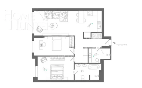 3-комн. кв., 69 м², 12/34 этаж