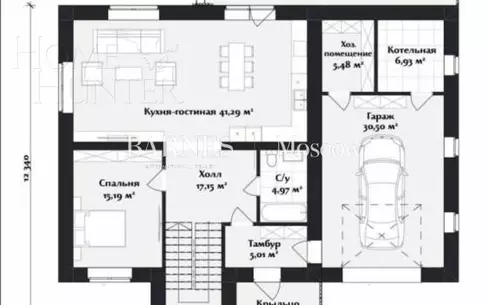 2-этажный коттедж 240 м² с отделкой